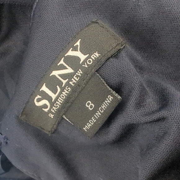 SLNY Blue Sleeveless Floral Halter Dress - Picture 7 of 9